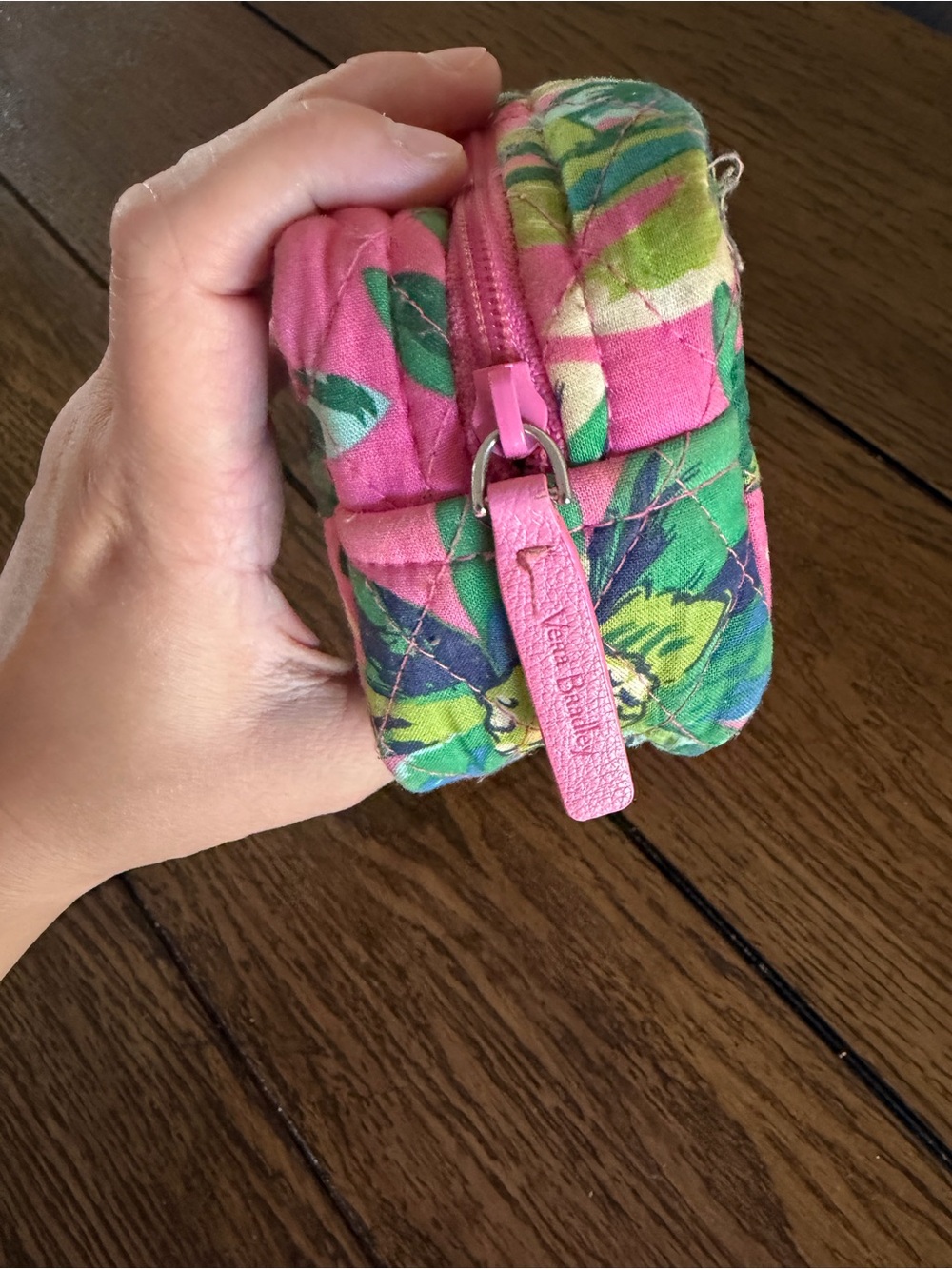 Vera Bradley Floral Cosmetic Pencil Case Cosmetic Bag Vintage Pattern Pink Blue - Picture 4 of 10